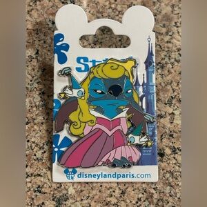 Disneyland Paris Stitch Dressed Up as Aurora OE Trading Pin NWT